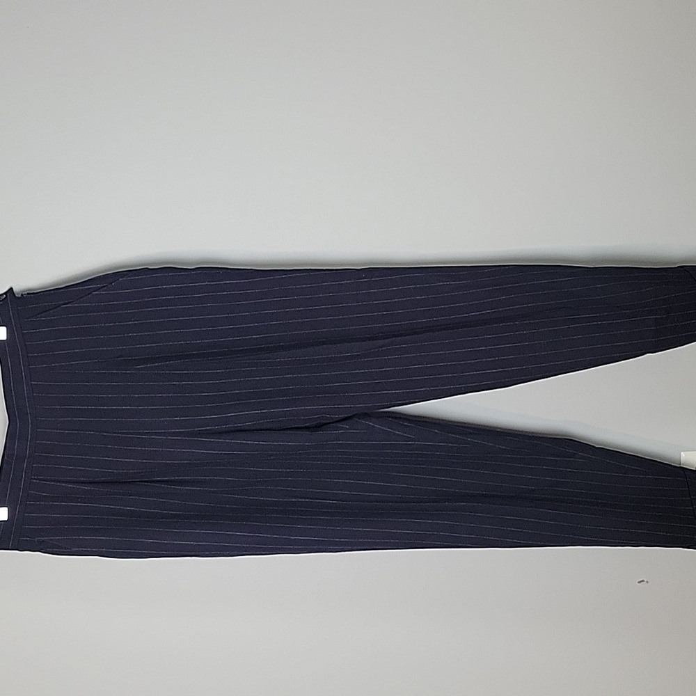 Ralph Lauren navy blue pinstripe worsted wool vintage pleated cuffed pants women